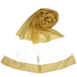 Designer Diamond Studded Tissue Hijab - Mustard Yellow